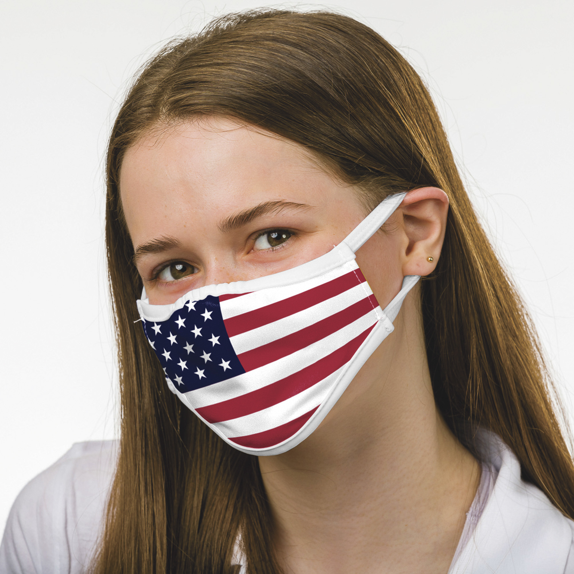 Badger Alleson 1-Ply Reusable Face Mask, Flag Graphics, Model# AS1185